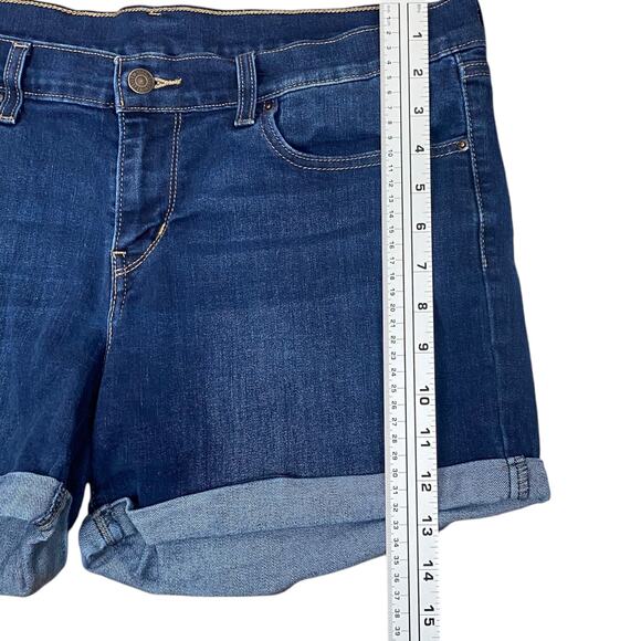Levi's Blue Denim Jean Mid Rise Mid Length Stretch Shorts SZ 31 - Picture 10 of 12